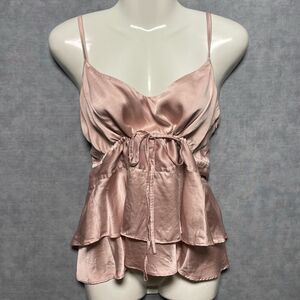 Soft girl feminine Y2K100% silk cami